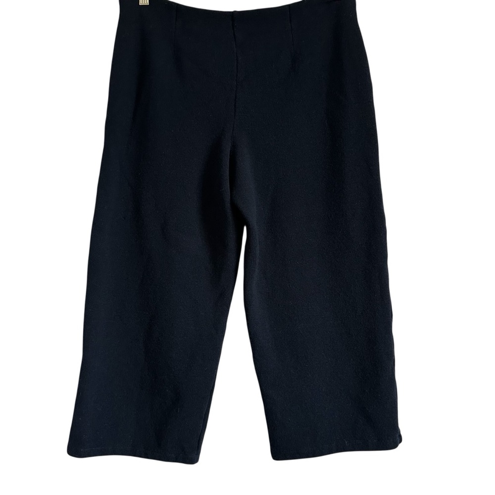 Vintage Lauren Ralph Lauren 100% Merino Wool Navy Wide Leg Cropped Pants L - Picture 3 of 10